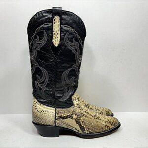 Corral Genuine Python Snake Skin Cowboy Western Boots Black Womens Size 8